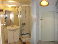 vue de la salle de bain et de l'entrée